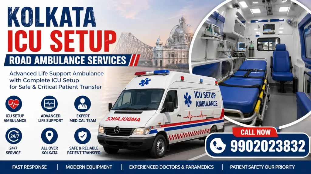 Emergency Kolkata road ambulance services with fast medical response